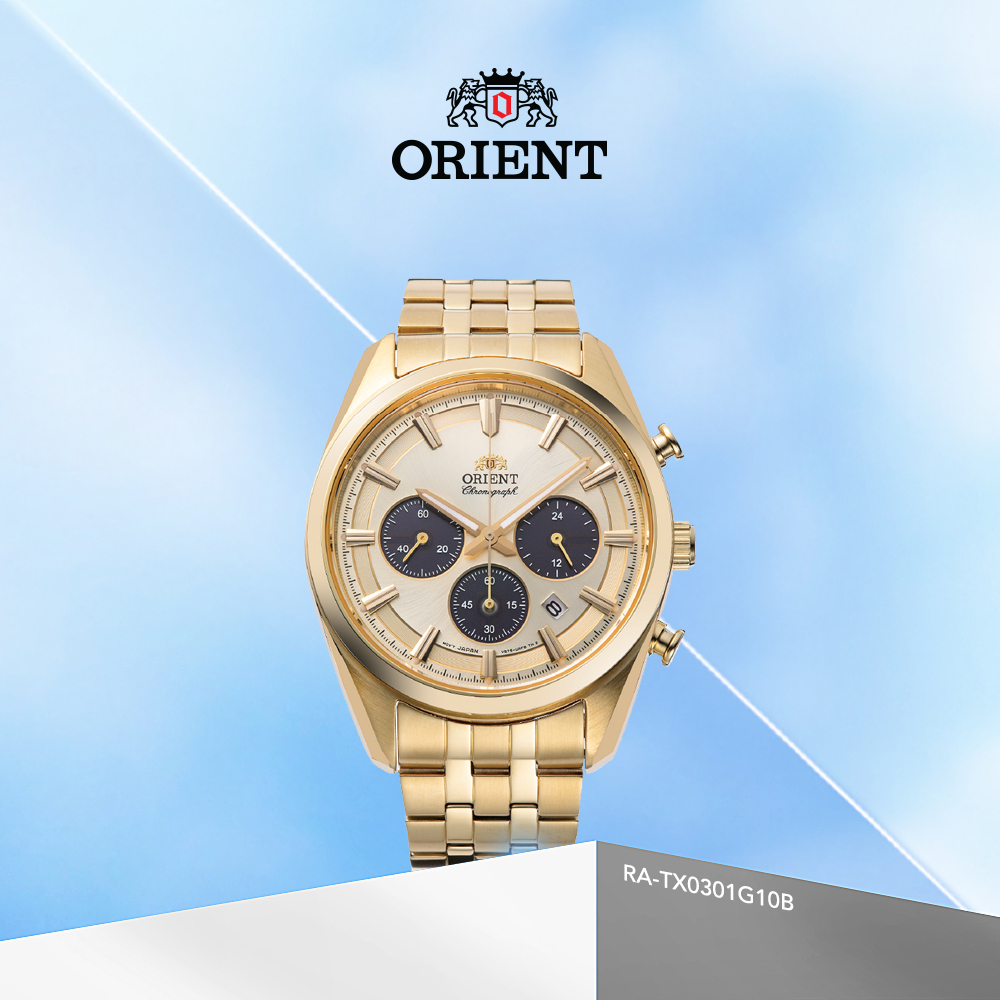 Orient Quartz Contemporary Chronograph Solar Powered mang thiết kế thể thao vô cùng tinh tế