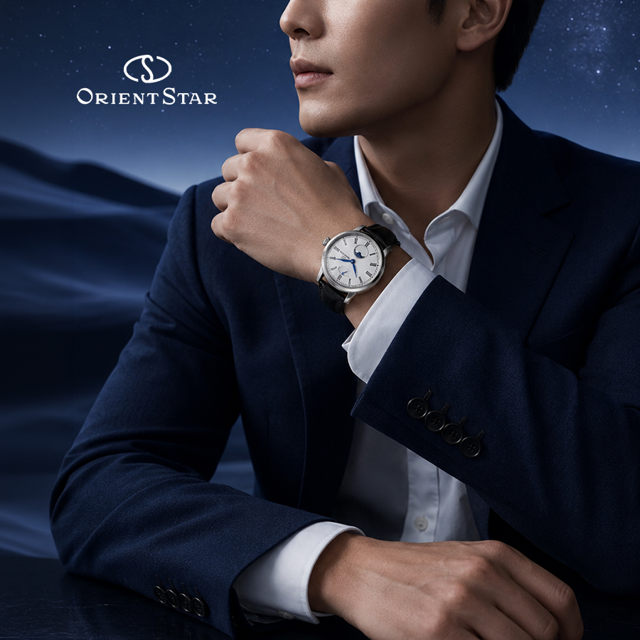 Đêm sao Pleiades trên cổ tay: Orient Star M45 F8 Moonphase